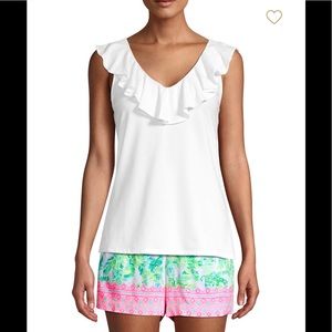 NWOT Lilly Pulitzer Alessa Ruffle Overlay Top
